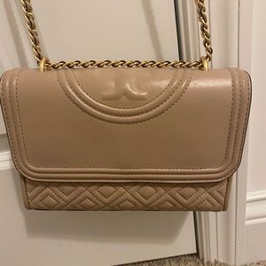 Authentic Tory Burch tan crossbody purse